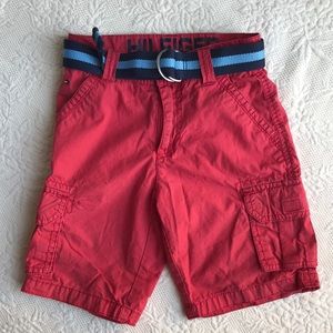 Tommy Hilfiger boys red shorts with belt